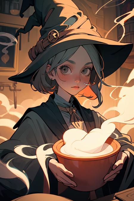 01901-2737920046-(best quality, masterpiece), 1girl, witch, brewing Potion, indoors, upper body, smoke, looking at viewer,.png